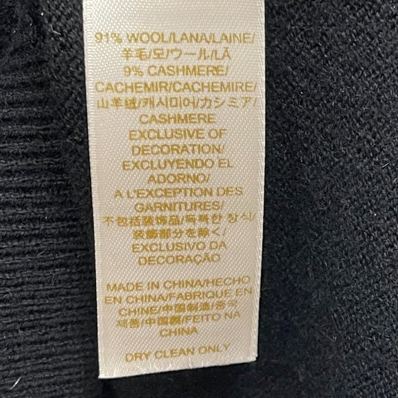 Kate Spade NWT rhinestone Wool Cashmere Peter Pan Collar Tippy Sweater Sz Large - Picture 9 of 9